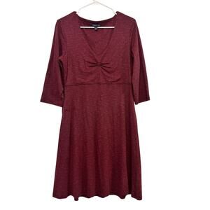 Toad&Co. 3/4 Sleeve V-neck Fit And Flare Mini Dress Medium Active Hiking Camping